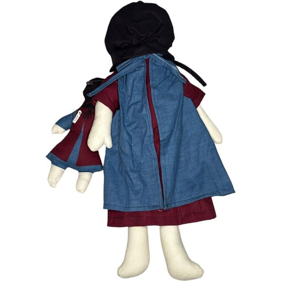 Pair of Amish Folk Art Handmade Primitive Cloth Dolls Mother & Child 17” - Picture 3 of 15